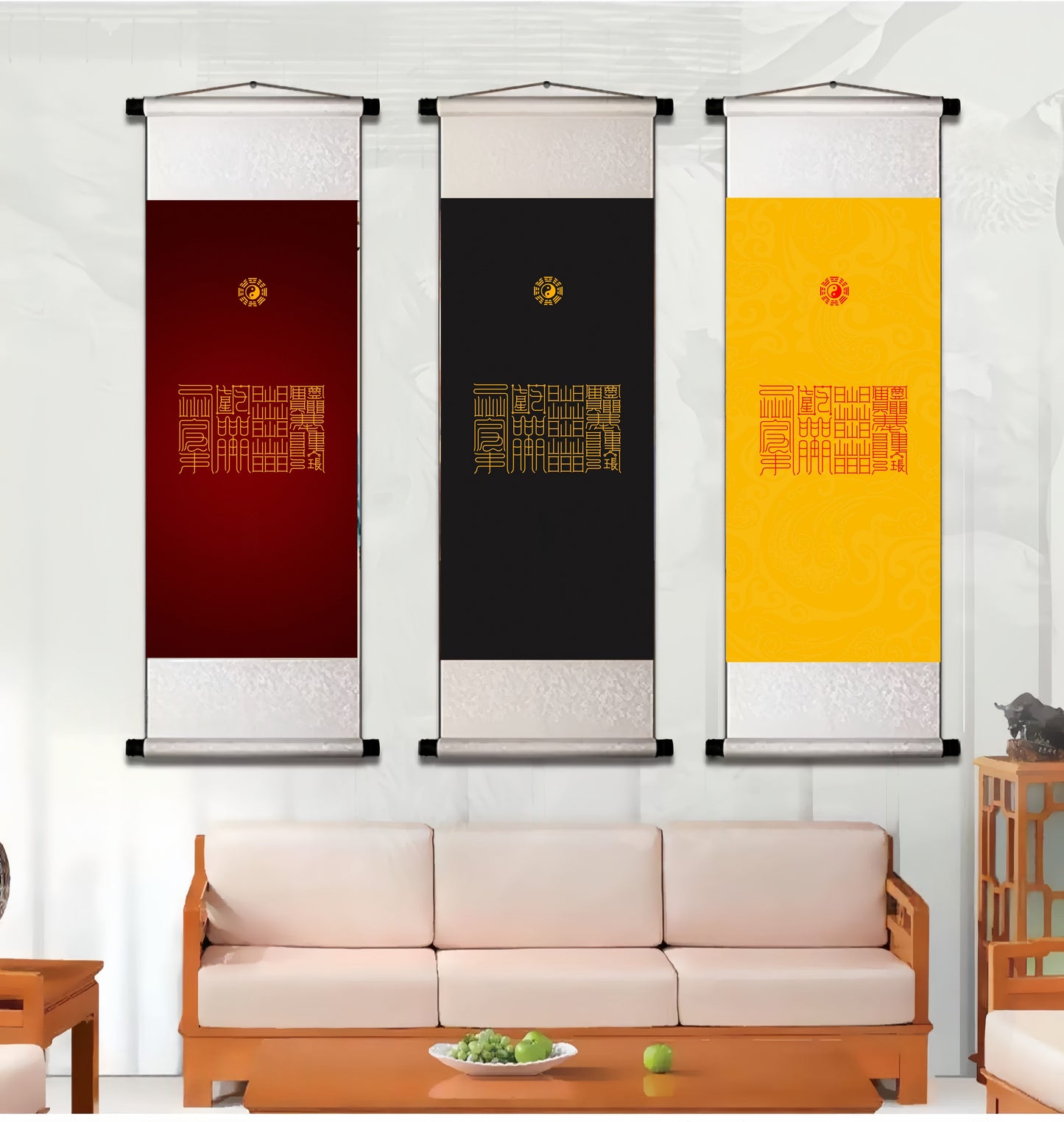 辟·护·转·招 Fourfold Energy Harmony Scroll Set: Purify, Protect, Transform & Attract