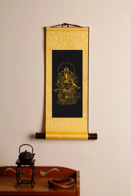 财帛星君李诡祖Hand-Painted Daoist Golden Deity Icon: Star Lord of Wealth & Treasure, Li Guizu – Bestower of Prosperity & Commercial Wisdom
