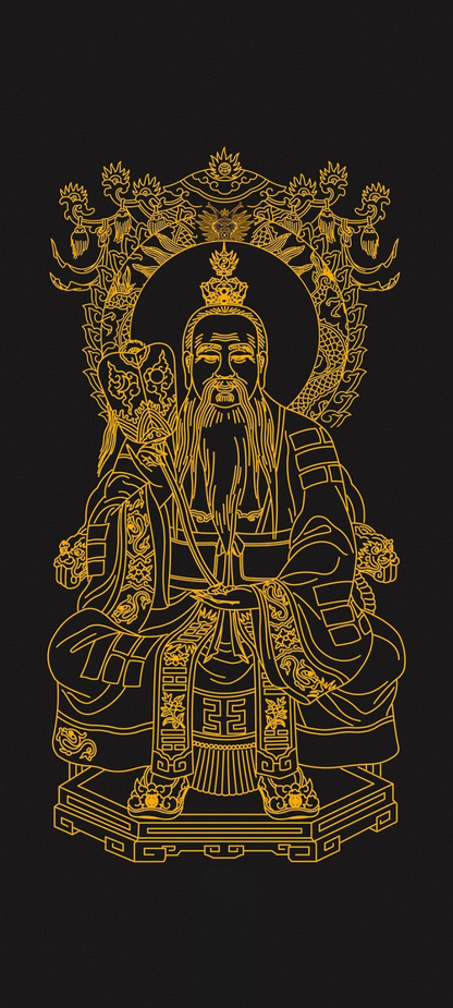 太上老君Hand-Painted Sacred Icon: The Most High Lord Lao, Primordial Ancestor of the Dao – Source of Wisdom, Alchemy & Cosmic Harmony