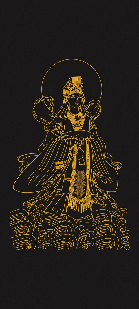 Mazu Statue | Guardian Deity Hanging Scroll for Travel