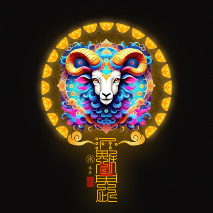 生肖羊The Gentle Harmony Goat/Sheep Totem - Zodiac Art of Peace, Creativity & Auspicious Grace