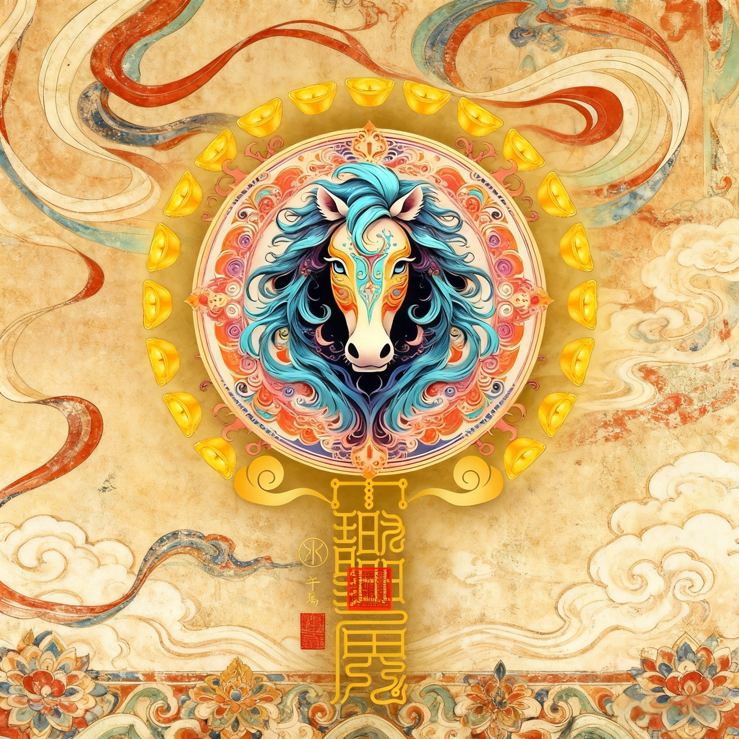 生肖马 The Galloping Momentum Horse Totem - Zodiac Art of Freedom, Speed & Triumphant Success