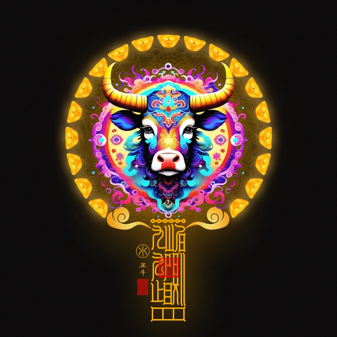 生肖牛The Steadfast Ox Totem - Zodiac Art of Strength & Prosperous Foundation