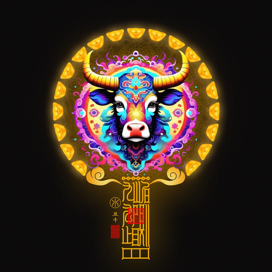生肖牛The Steadfast Ox Totem - Zodiac Art of Strength & Prosperous Foundation