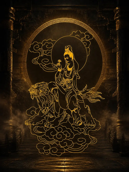 慈航普度圓通自在天尊聖像｜慈悲護佑神像掛畫