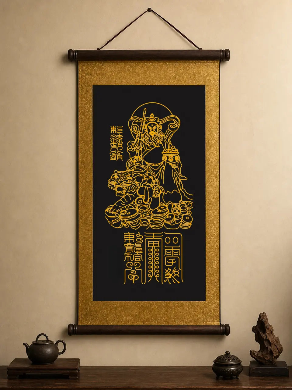 财神赵公明元帅圣像｜财富守正神像挂画