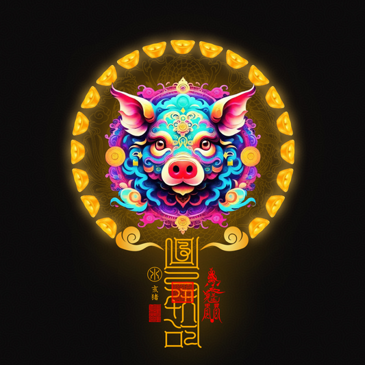 生肖猪The Bountiful Fortune Boar Totem - Zodiac Art of Abundance, Contentment & Honest Blessings